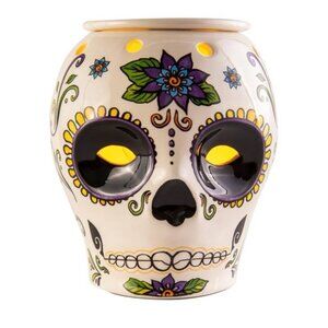 Scentsy Day of the Dead Sugar Skull Warmer Ceramic Halloween Dia De Los Muertos